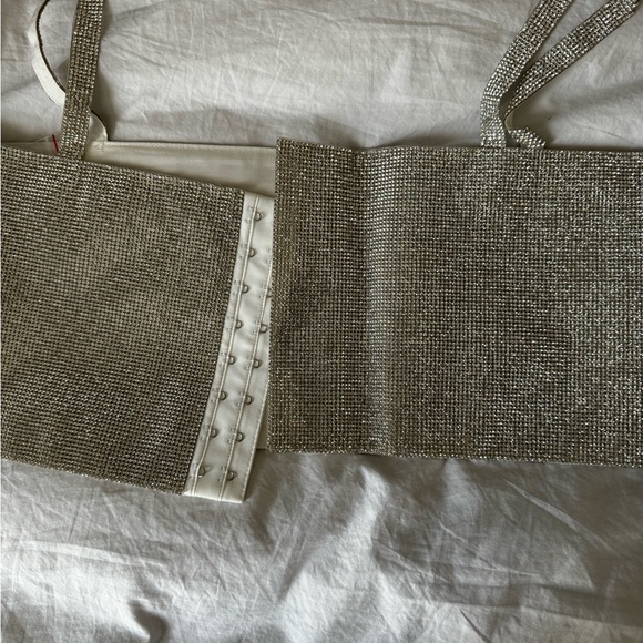 NWT Silver Rhinestone Crop Top - Picture 5 of 6